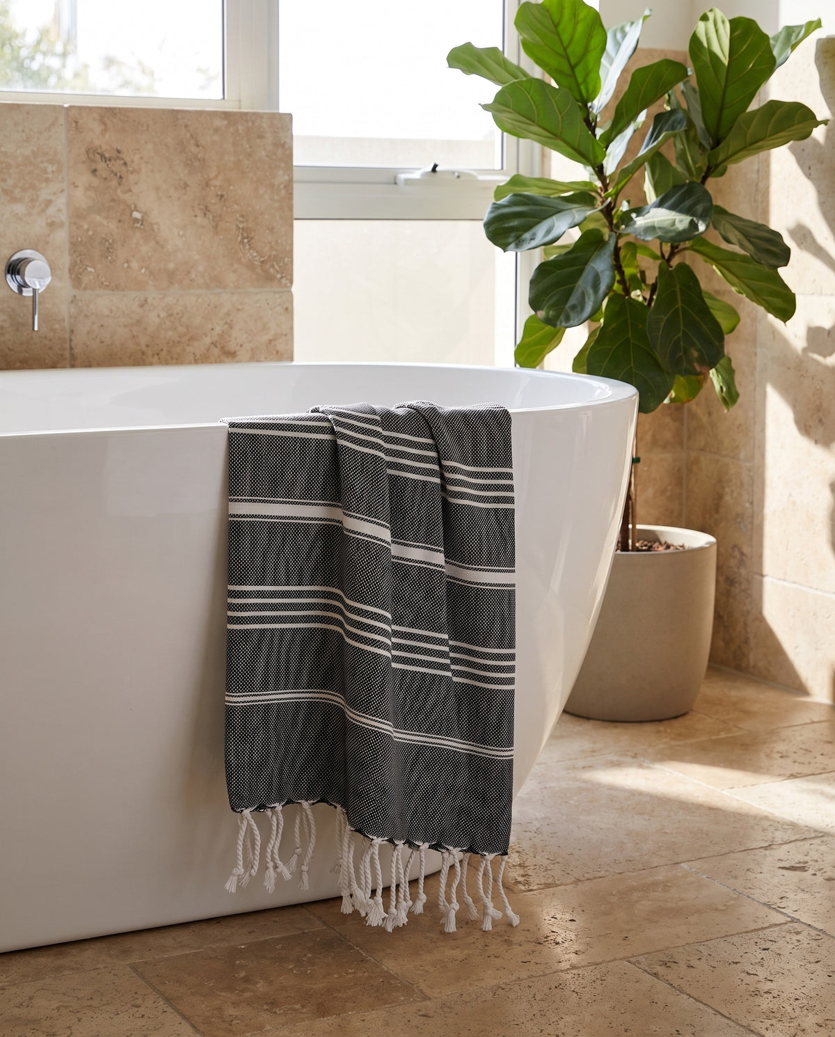 hamam handdoek zwart - sfeer