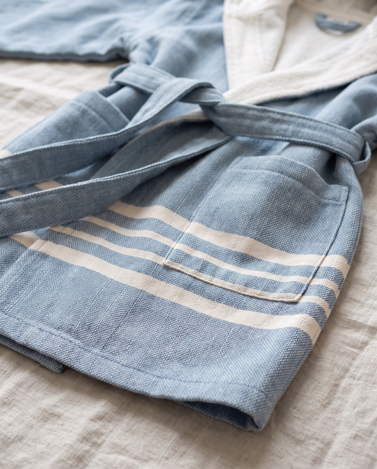 hamam kinderbadjas air blue - detail