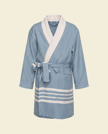 hamam kinderbadjas air blue - op kleur