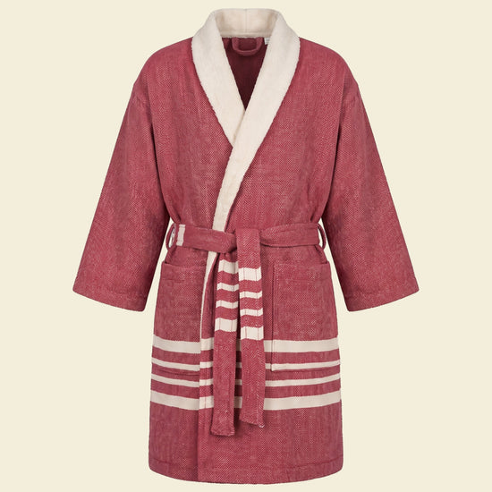 hamam kinderbadjas bordeaux - op kleur