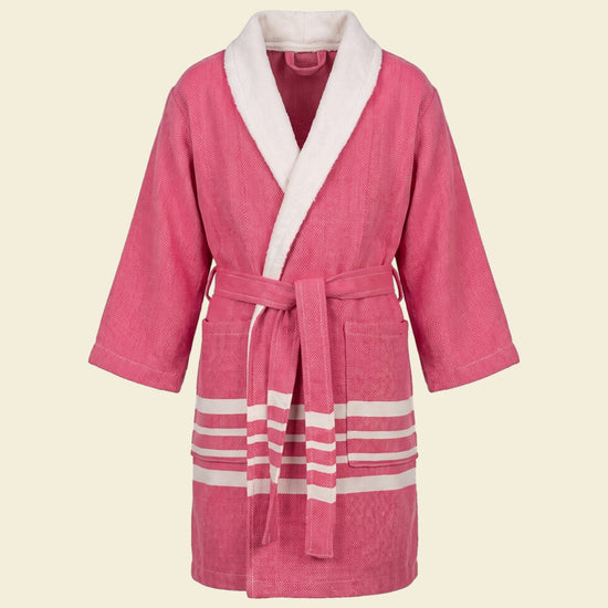 hamam kinderbadjas fuchsia - op kleur