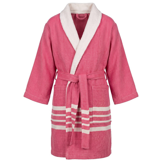hamam kinderbadjas fuchsia - vrijstaand