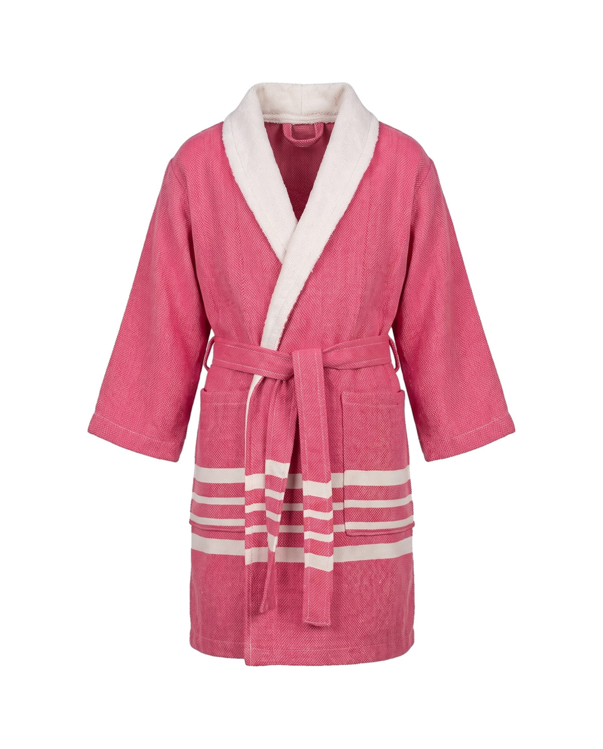 hamam kinderbadjas fuchsia - vrijstaand