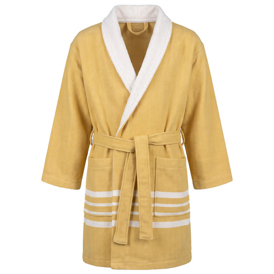 hamam kinderbadjas mustard yellow - vrijstaand