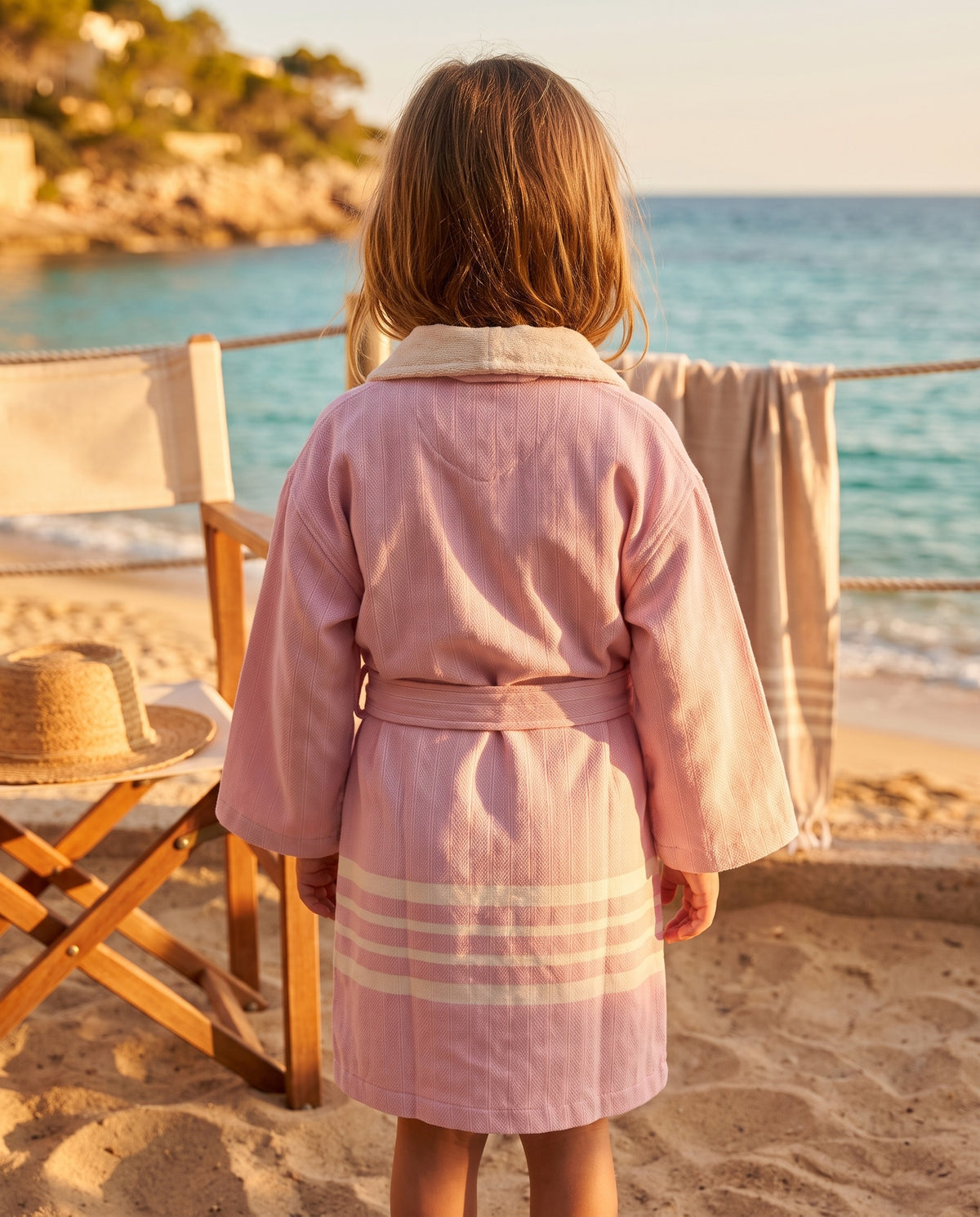 hamam kinderbadjas rose pink - sfeer
