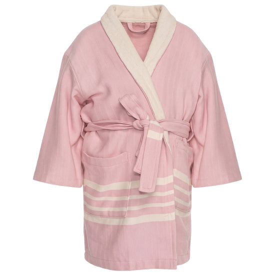 hamam kinderbadjas rose pink - vrijstaand