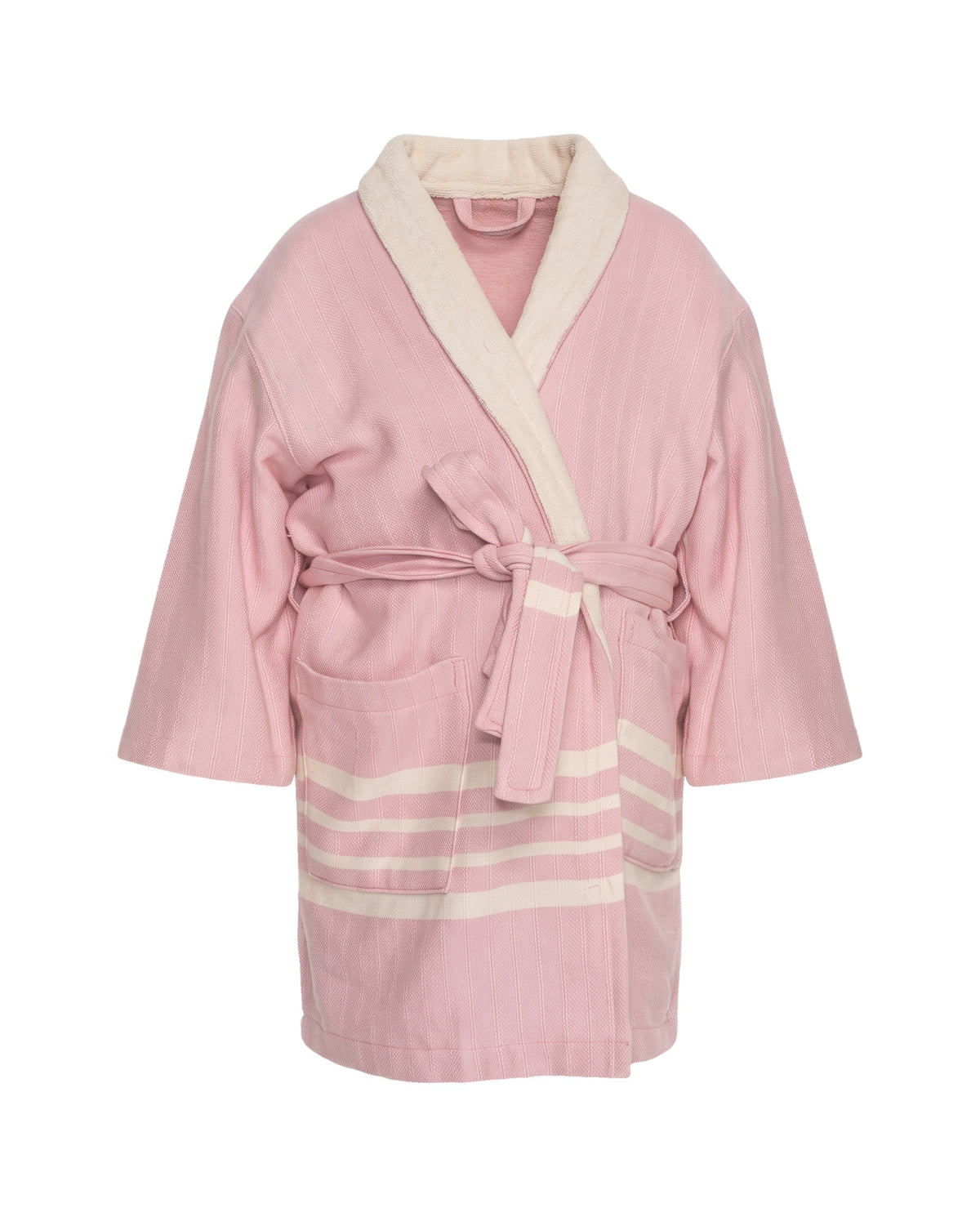 hamam kinderbadjas rose pink - vrijstaand
