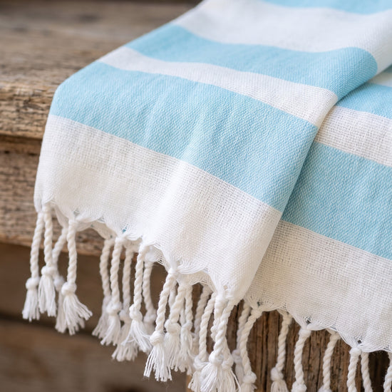 hamamdoek Aquastreeps light blue - detail