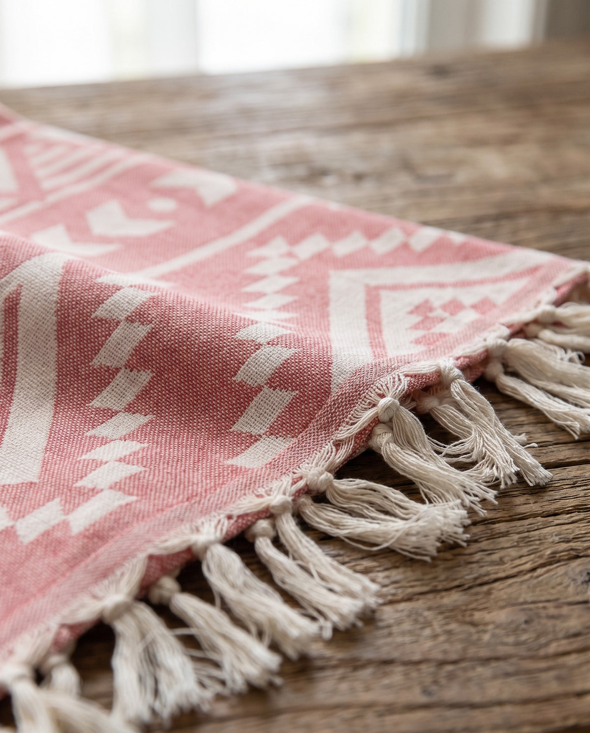 hamamdoek Aztec soft red - detail