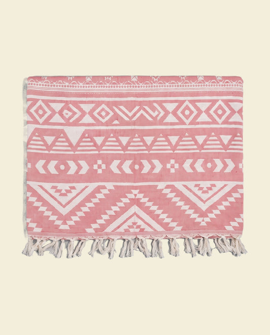 hamamdoek Aztec soft red - op kleur