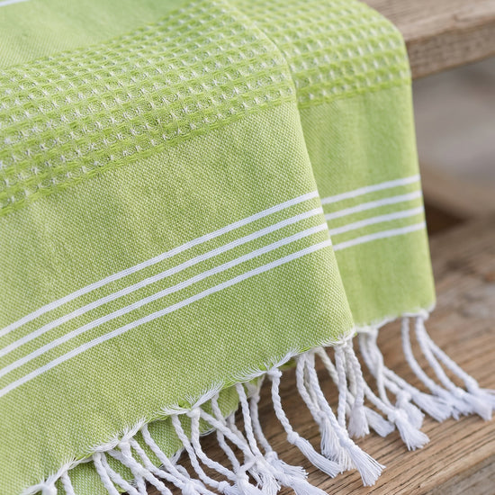 hamamdoek BeachFun lime - detail