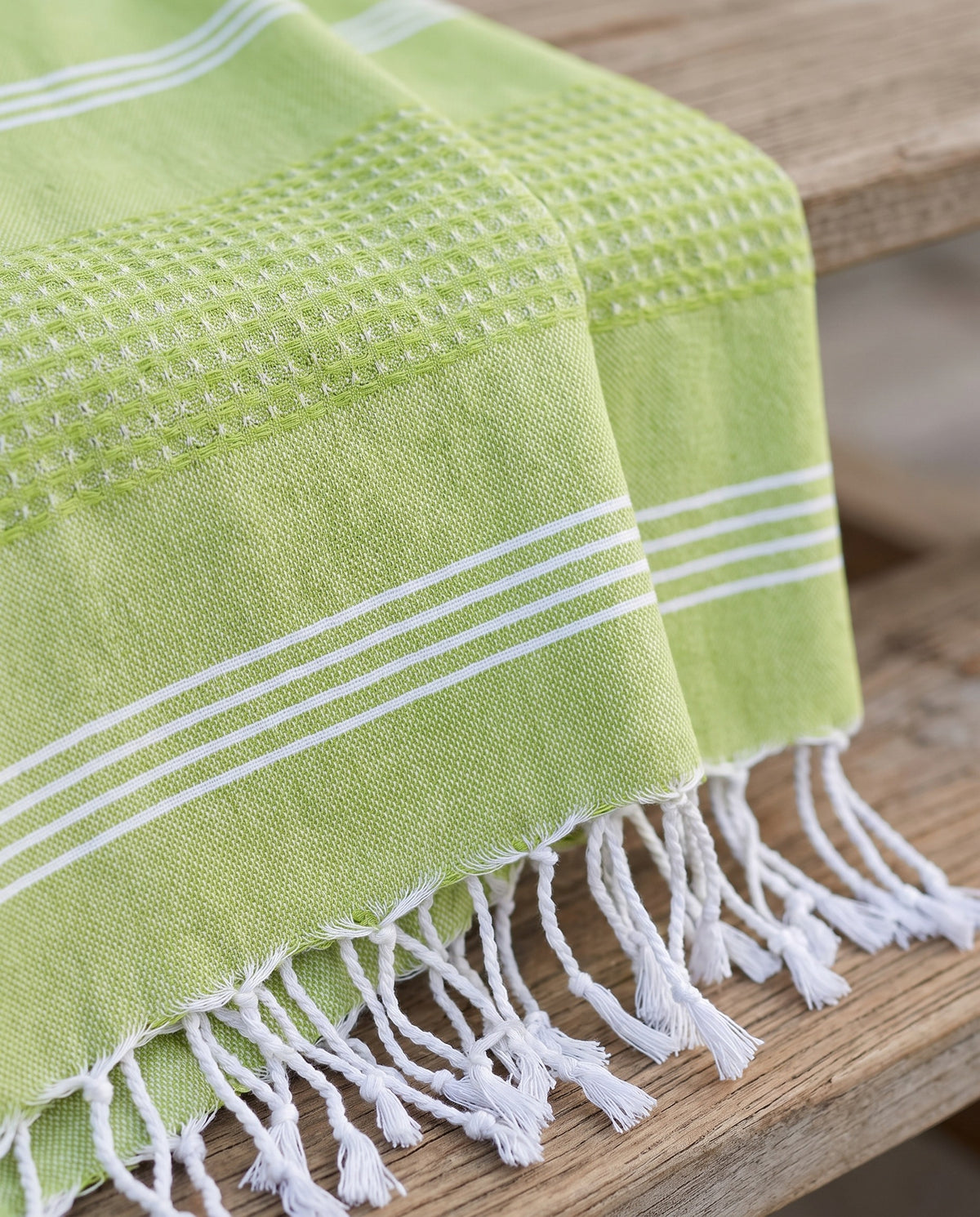 hamamdoek BeachFun lime - detail