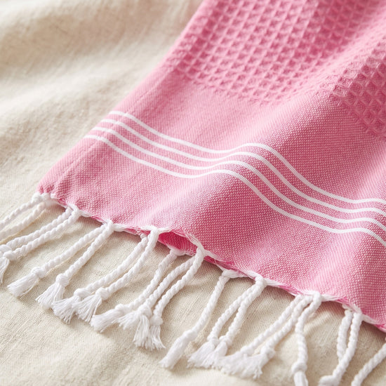 hamamdoek BeachFun pink - detail
