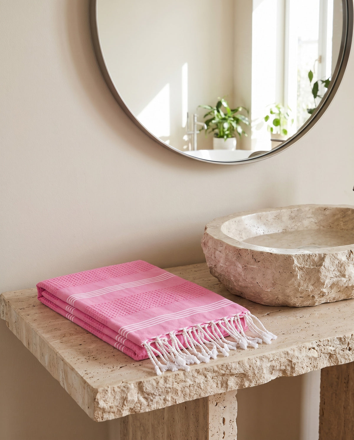 hamamdoek BeachFun pink - sfeer
