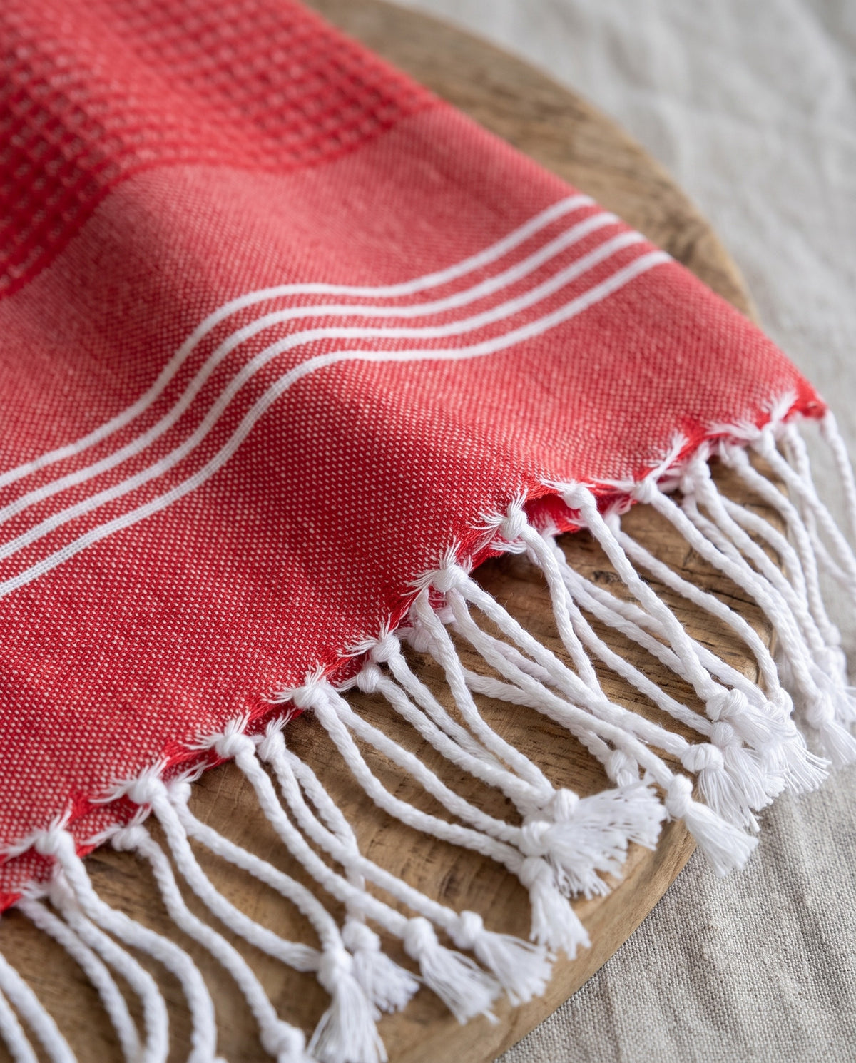 hamamdoek BeachFun rood - detail