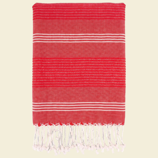 hamamdoek BeachFun rood - op kleur