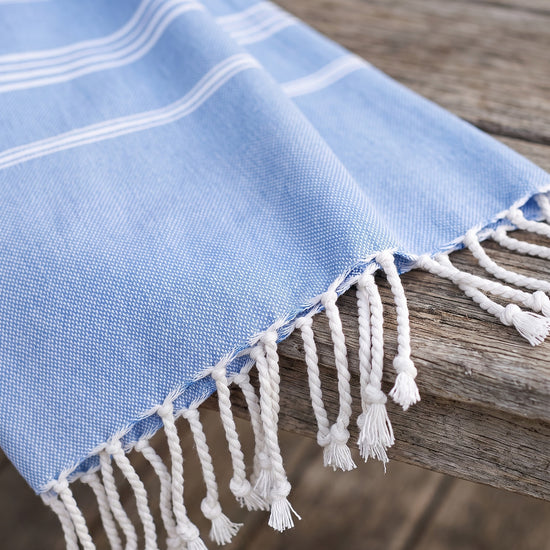 hamamdoek blauw - detail