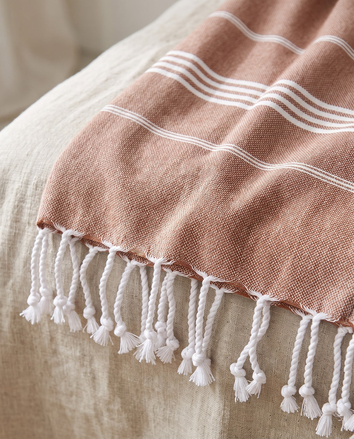 hamamdoek bruin - detail
