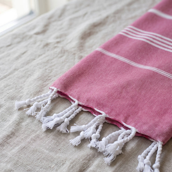 hamamdoek cerise - detail