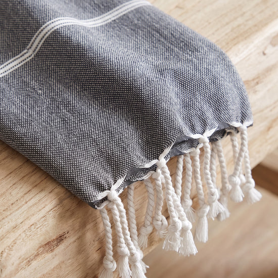 hamamdoek donkergrijs - detail