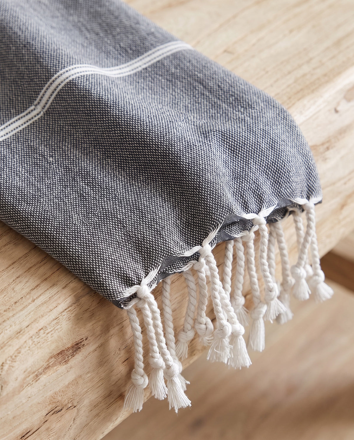 hamamdoek donkergrijs - detail