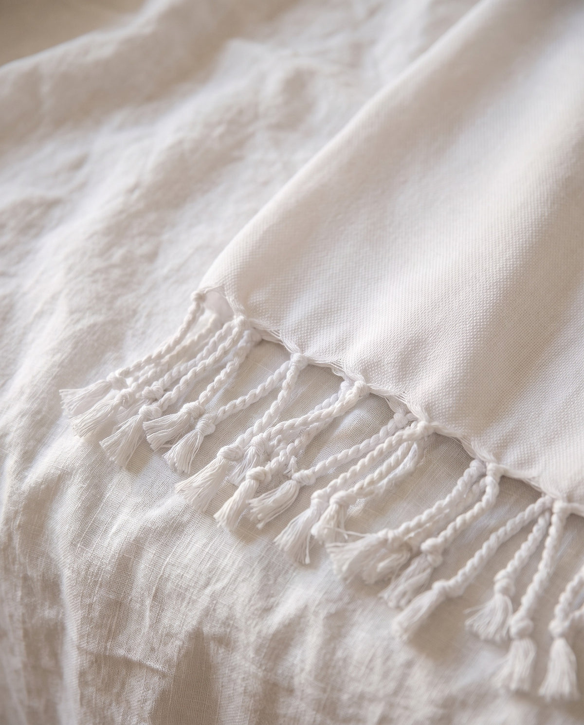hamamdoek effen wit - detail