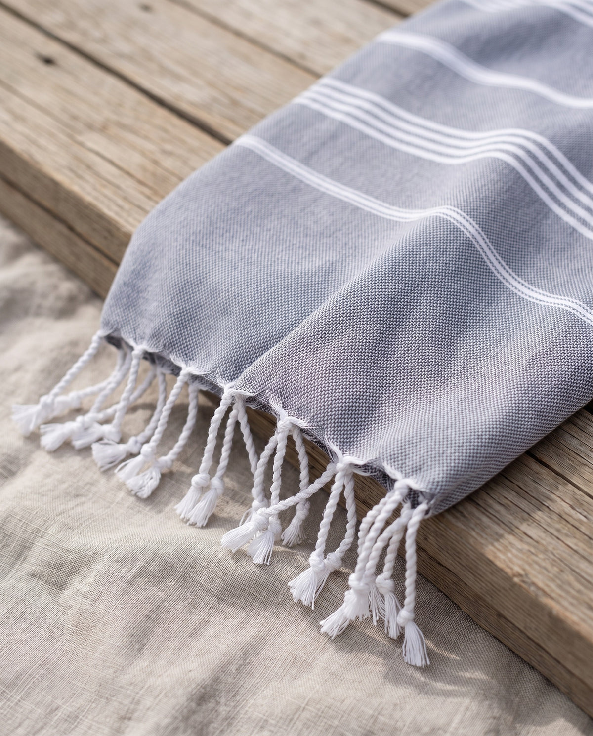 hamamdoek grijs - detail