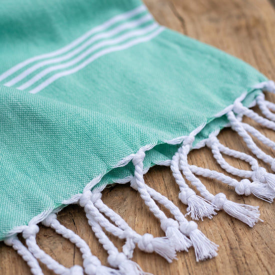 hamamdoek helderzeegroen - detail