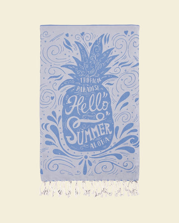 hamamdoek Hello Summer blue