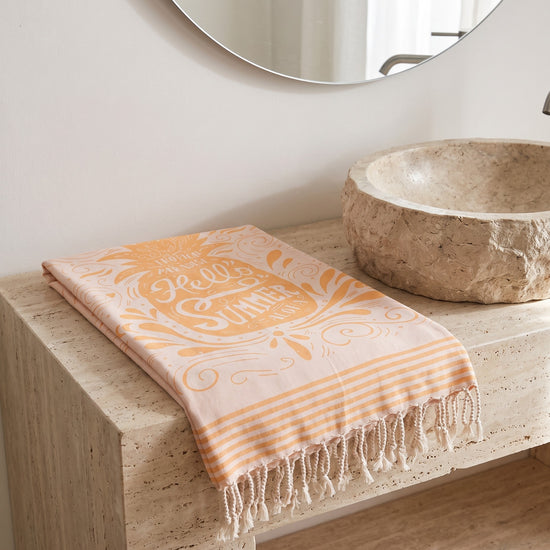 hamamdoek Hello Summer orange - sfeer