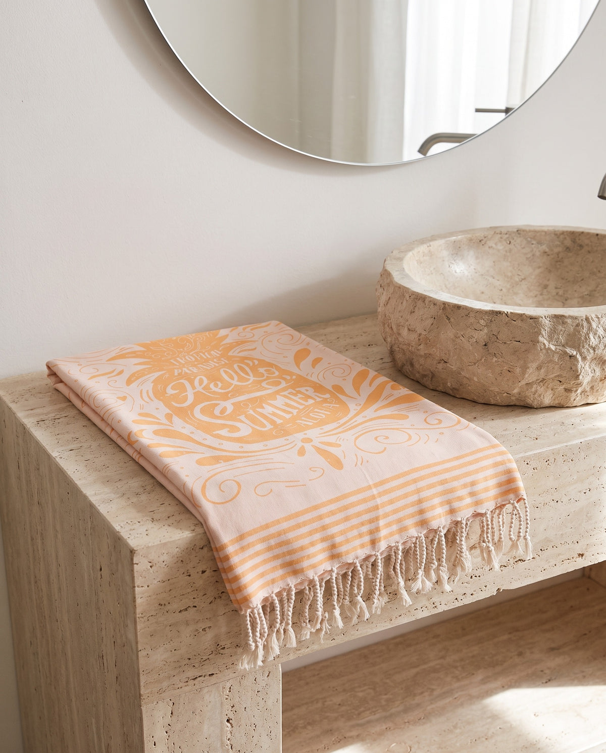 hamamdoek Hello Summer orange - sfeer