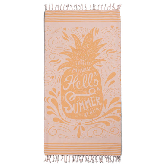 hamamdoek Hello Summer orange - vrijstaand