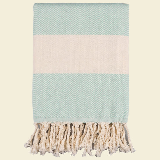 hamamdoek Herringbone magic mint - op kleur