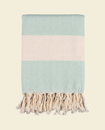 hamamdoek Herringbone magic mint - op kleur