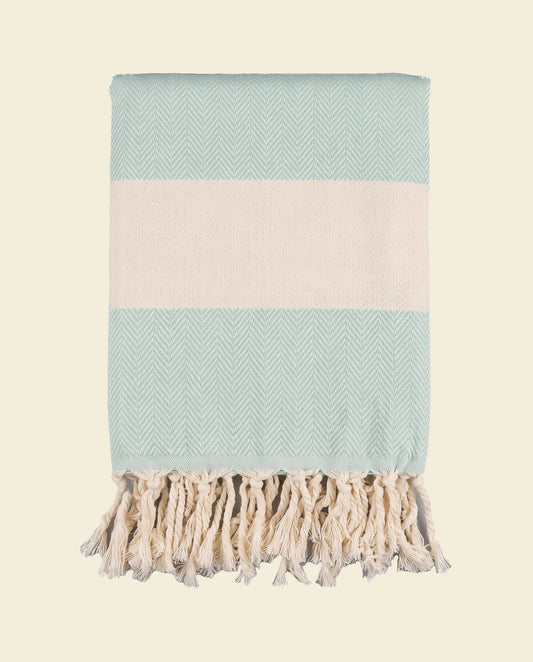 hamamdoek Herringbone magic mint - op kleur