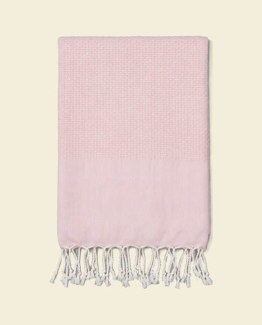 hamamdoek Honeycomb soft pink - op kleur