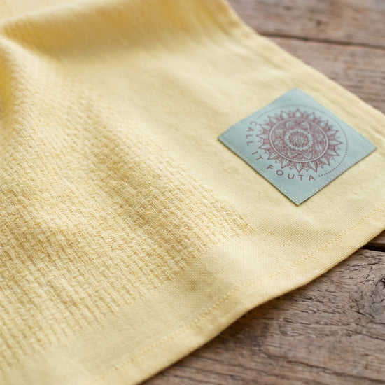 hamamdoek Honeycomb yellow - detail
