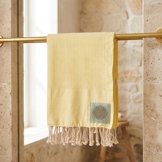hamamdoek Honeycomb yellow - sfeer