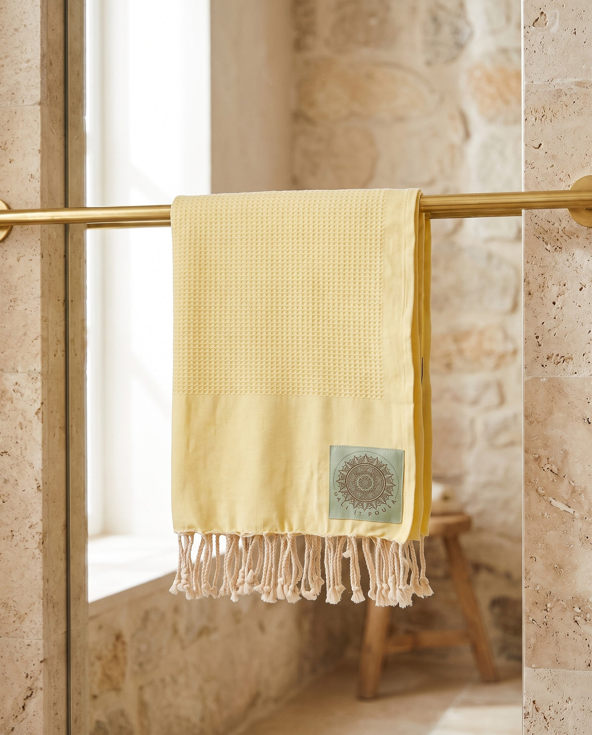 hamamdoek Honeycomb yellow - sfeer