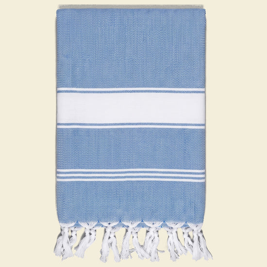 hamamdoek Honingraat blauw - op kleur
