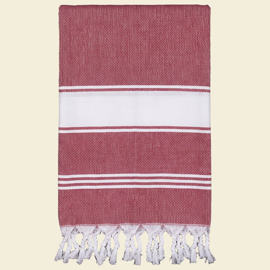 hamamdoek Honingraat bordeaux - op kleur