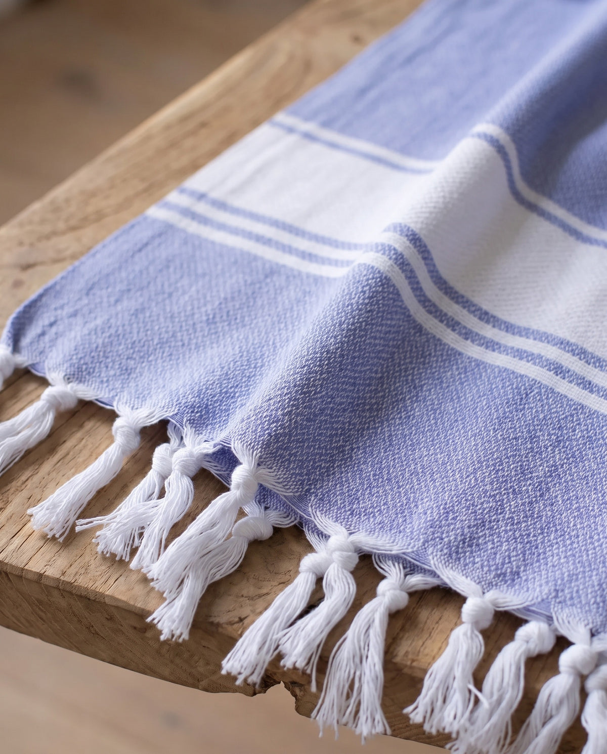 hamamdoek Honingraat lavendelblauw - detail