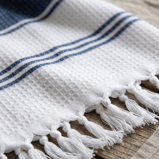 hamamdoek Honingraat marine - detail