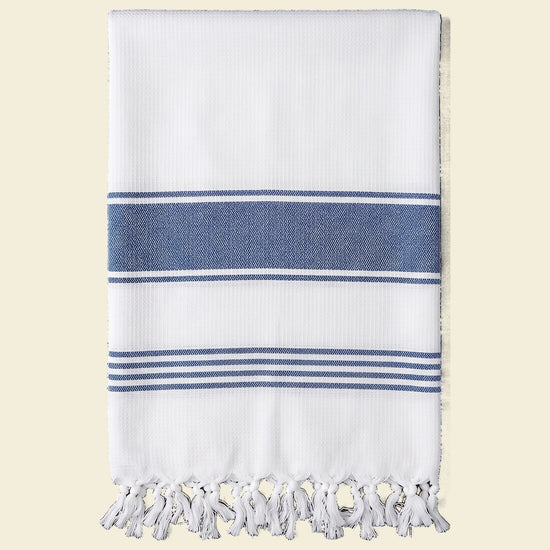 hamamdoek Honingraat marine - op kleur
