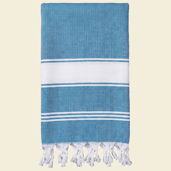 hamamdoek Honingraat oceaanblauw - op kleur