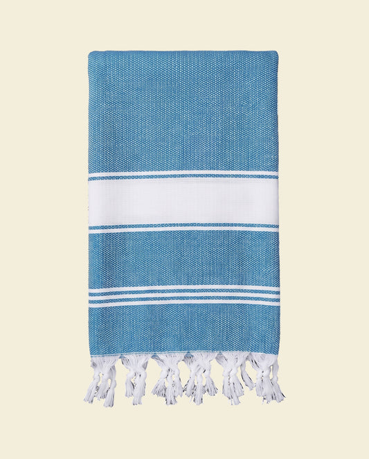 hamamdoek Honingraat oceaanblauw - op kleur