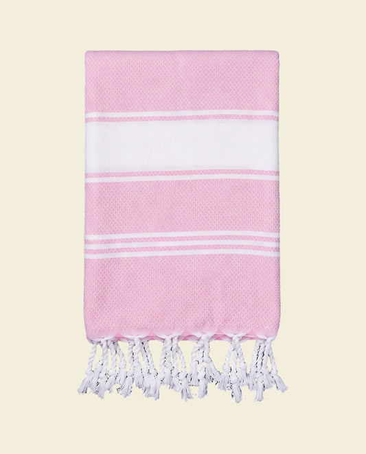 hamamdoek Honingraat roze - op kleur
