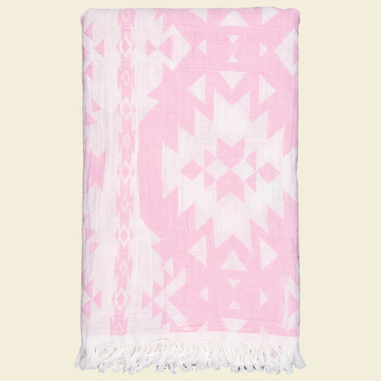 hamamdoek Kelim soft pink - op kleur