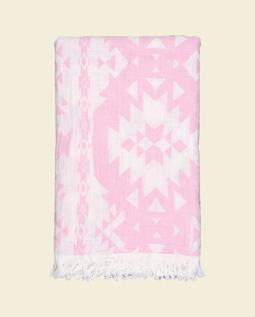 hamamdoek Kelim soft pink - op kleur