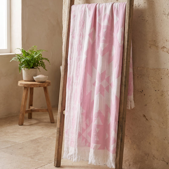 hamamdoek Kelim soft pink - sfeer